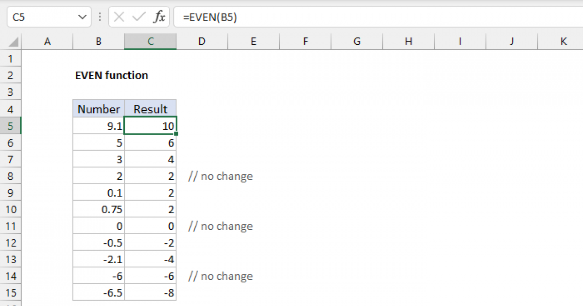 Excel Even Function Exceljet 3255